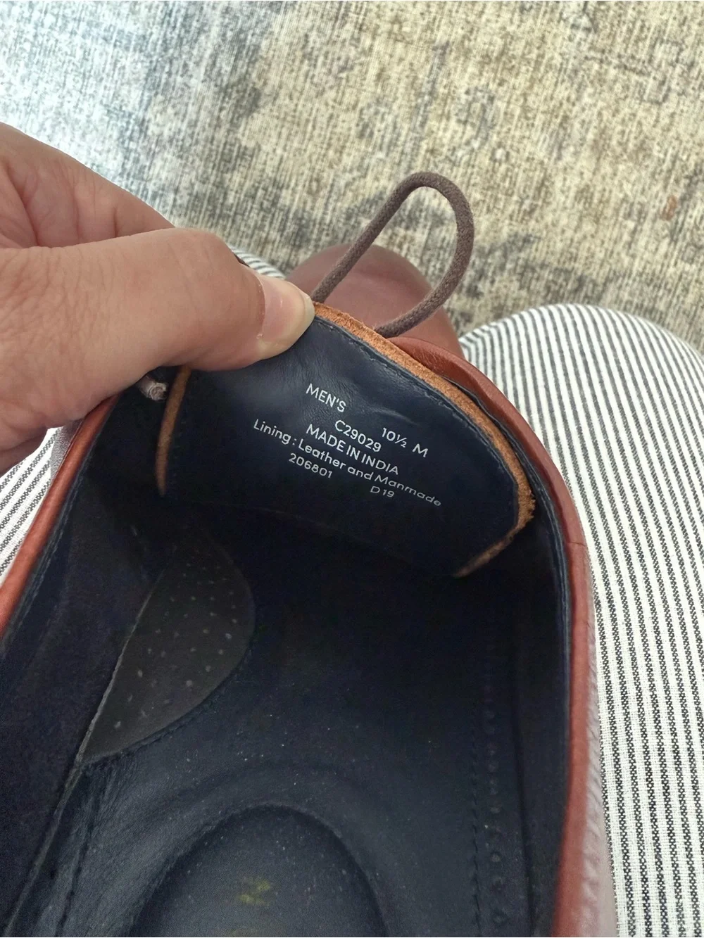 Cole Haan Men's Chestnut Brown Leather Derby Oxfords